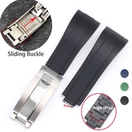 20mm Silicone Watch Band for Rolex GMT Daytona Submariner Diver Waterproof Rubber Bracelet 9×9mm Buc
