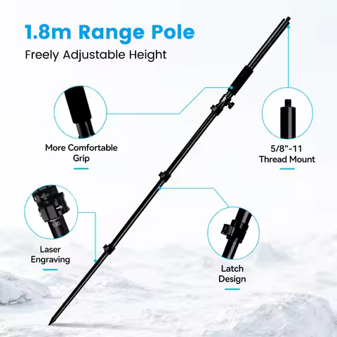 1.8 Meter Aluminum Alloy Telescopic Pole Portable Measuring Rod Survey Equipment GNSS Antenna Extens