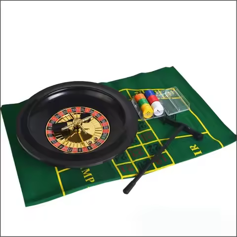 Wheel Plastic Turntable Games Set Russian 10-Inch Party Funny Casino Roulette Tool Poker Chips Enter