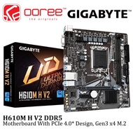 GIGABYTE H610M H V2 DDR5 D5 1700 MOTHERBOARD COMBO PROCEESOR INTEL I3- 12100 / I5- 12400 /12400F /14