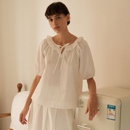 法式復古風雲朵般輕盈匹馬棉短袖襯衫 / 半身裙 / 溫柔氣質