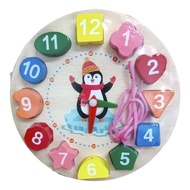 Early Learning Wooden Education Clock Animal Clock Number Time Learning Clock Cartoon Wooden Clock