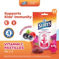 [3 Pack] SCOTT'S Vitamin C Pastilles Supplement for Children, Support Immunity, Healthy Skin & Gums,