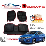 DR.MATS 5D Honda City 2014-2018 Car Floor Mat Leather Carpet Anti Slip Carpet Waterproof Mat 5D Carp