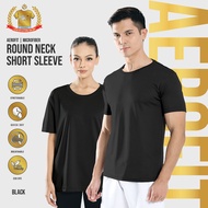 888co AeroFit Microfiber Round neck Short sleeve Tshirt Jersey T shirt Lelaki BLACK