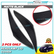 Perodua Myvi Lagi Best 2011 - 2014 Headlamp Lid Cover Eyebrow Eyelid Lip  Eye brow lid- Carbon Black