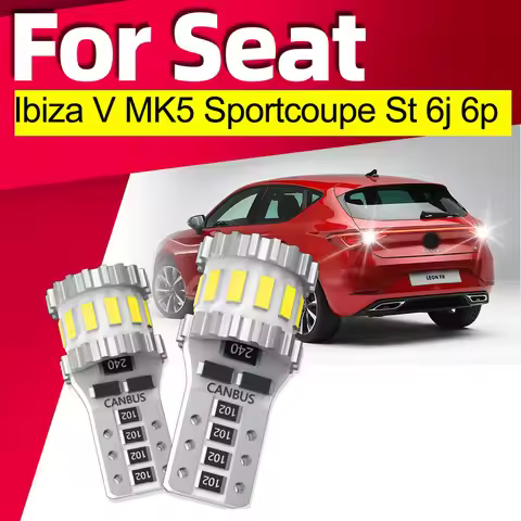 2Pcs T10 LED Bulbs 6000K Parking License Plate Lamps For Seat Ibiza V MK5 Sportcoupe St 6j 6p Car In