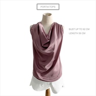 Portia Lilac Sleeveless Women's Blouse Top, Bangkok Thailand Satin Material