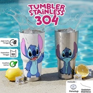 304 Stainless Steel Tumbler 900ml Capacity Stitch Design from Lilo & Stitch, Anti-Rust Aesthetic Dri