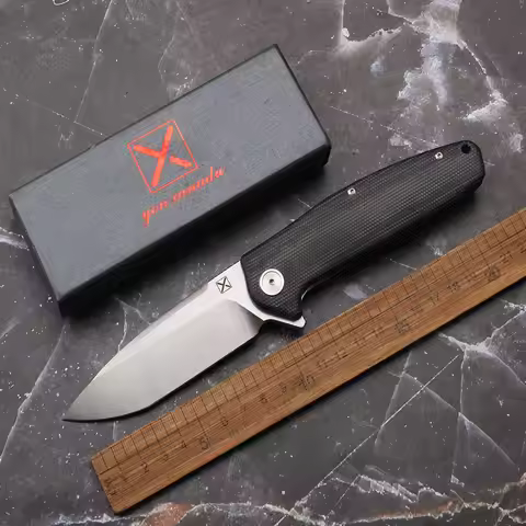 YX751 ball bearing mini linen handle 14C28N steel knife outdoor camping EDC tool folding knife