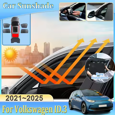 Car Mesh Sunshades For Volkswagen ID.3 VW ID3 E11 E12 2021-2025 Blackout Mesh Heat Insulation Windsh