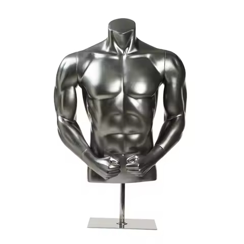 Muscular Upper Body Mannequin, Male Half Tshirt Mannequin