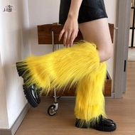 JEREMY1 Lolita Boots Cover, Faux Fur Japanese Style Furry Leg Warmers, Harajuku Style 40cm Y2K Soft 