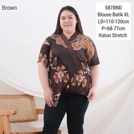 BIGSIZE BLOUSE BATIK 587 XL JUMBO ATASAN KERJA KANTOR CEWEK FASHION LD 110 cm WANITA MURAH 020