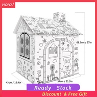 Viora1-my Large DIY Cardboard House Coloring Craft Kit Build and Paint Your Own 2.2 Feet Tall Educat