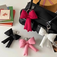 Cute Stuffed 3D Bow Key Ring Y2K Style Sponge Bowknot Keychain Charm Sweet Girl Bag Pendant Backpack