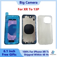 DIY Back Cover Case For iPhone XR To 13Pro Housing Fully Compatible For iPhone XR Free SIM Tray Side
