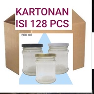 128 PCS 200ML GLASS BOTTLE 200ML GLASS CYLINDER BOTTLE/ SAMBEL BOTTLE/ (NEW BOTTLE)