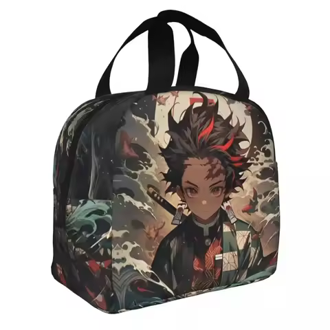 Demon Slayer Anime Nezuko Kamado Insulated Lunch Bags Cooler Bag Meal Container High Capacity Tote L