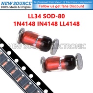 [20-100pcs]1N4148 IN4148 LL4148 0.5W LL34 SOD-80 SMD Switch Diode 1206 Glass Cylinder Package New So