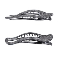Rhinestone Hair Claw Clips, 2 Pack Sparkling Diamond Large Duck Beak Hair Jaw Clip Crystal Non Slip 
