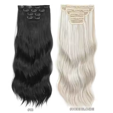 24Inches 220Grams Body Wave Clips In Piano Blond 27/613 M888 Bio Protain High Temperature Synthetic 