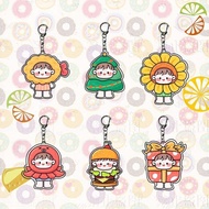 Cartoon cute girl icon acrylic key chn cute expression bag b