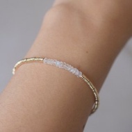 手鍊 月光石 14k包金珠 - 放輕鬆 -