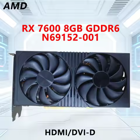 AMD Radeon RX 7600 8GB GDDR6 GPU N69152-001 Graphics Card support PCI-E 3.0 HDMI DP interface for De