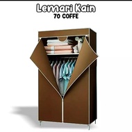 PALING BEST SELLER!! Lemari Kain Resleting Murah  / Lemari Baju Multifungsi dengan Tempat Gantungan 