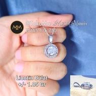 Liontin Italy Solitaire emas putih 750 kadar 17k