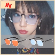 HY Retro Sunglasses Women Transparent Frame Cermin Mata Hitam Wanita Perempuan Speck Kaca Mata Hitam