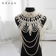 [Adepe] Pearl Body Chain Pendant Costume Multilayer Classic Jewelry for Beach, Swimsuit, Bridal Wedd