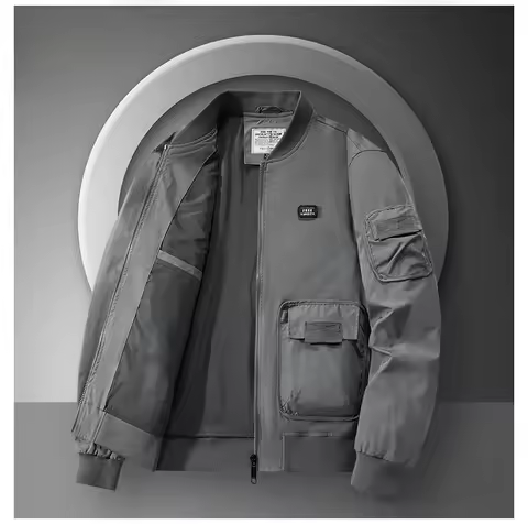 Men's Large Size Pilot Flight Jacket MA1 Baseball Style Outdoor Windproof Waterproof Unisex Spring A