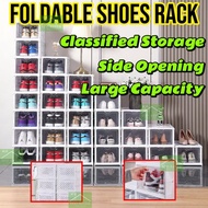 Durable Foldable Shoes Box Rack Storage Transparent InstallationFree Dustproof Kotak Rak Kasut Plast