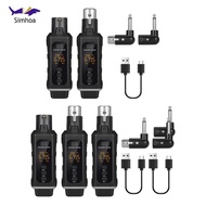 Simhoa Transmitter Receiver for Dynamic Microphone 48V XLR Transmitter and Receiver for Guitar Cordl