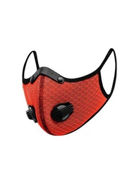 運動口罩帶有呼氣閥,附送1個濾芯,可重複使用,可調節尼龍防塵口罩,可個人防護,男女通用