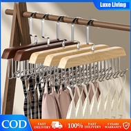 【Luxe】8 Hook Solid Wood Hanger Multi Hook Hanger Lingerie StraVintage Hanger Durable