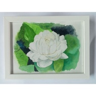 Jasmine Watercolor Painting A5 Size With Photo Frame