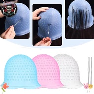 CACTU Hair Coloring Highlighting Cap, Silicone With Hook Hair Coloring Hat, Reusable Hair Dying Fros