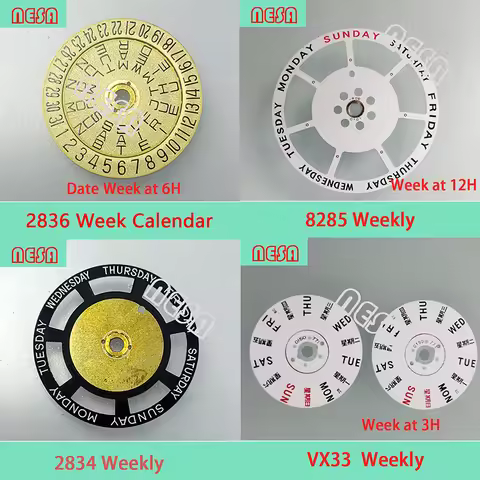 Watch Parts Week Weekly Date Calendar Week Disk Fit 7750 2834 2836 2824 8285 8200 8205 VX33 VJ33 6T5