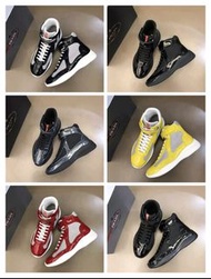 香港閒置普拉達Prada高幫男鞋 男士休閒運動跑鞋皮鞋板鞋小白鞋 多尺碼36-45