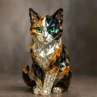 cod Fake Crystal Animal Sculpture Clear Glass Dog Cat Owl Eagle Leopard Figurine Statue Home Office