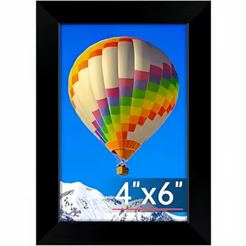 4x6 Picture Frame, Black Photo Frames with HD Plexiglass for Wall Hanging or Tabletop Display, 1 Pac
