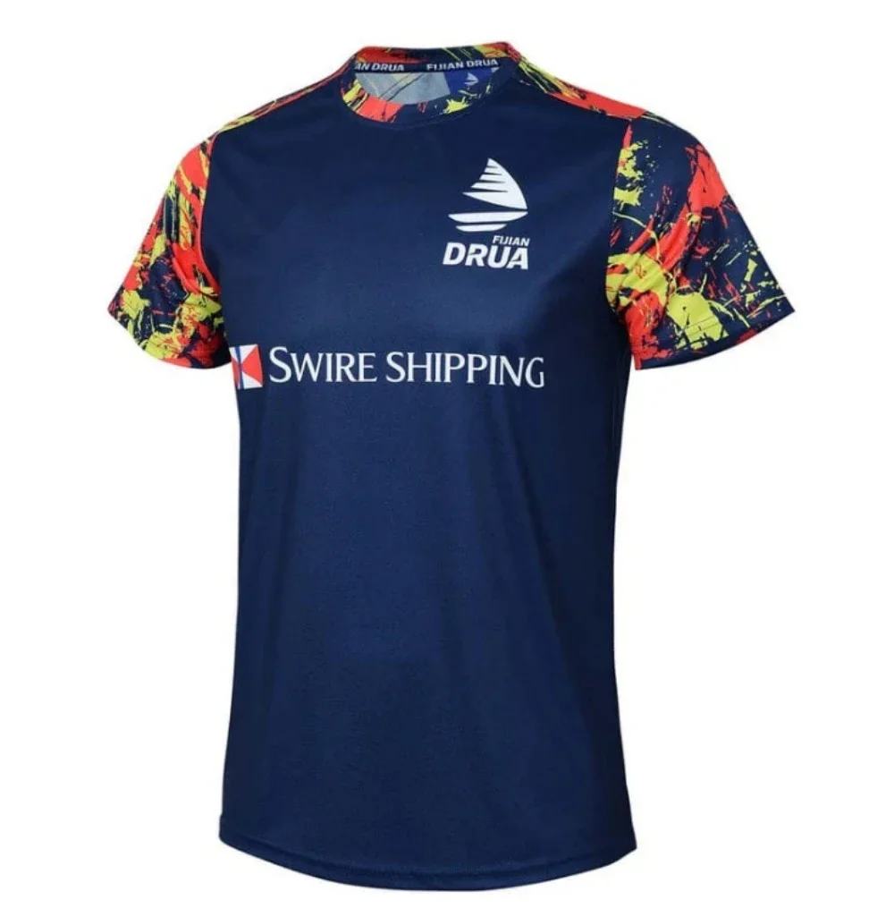 New 2025 3d T-Shirt Fiji 7s Rugby Shirt Fijian Drua Rugby Jersey Training Clothes Top Loose Sports S