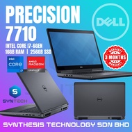 DELL PRECISION 7710 I7-6 GEN AMD RADEON GRAPHICS 16GB RAM + 256GB SSD REFURBISHED LAPTOP NOTEBOOK US