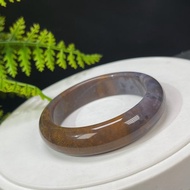 海洋碧玉手镯 55MM 玉化老料高瓷玉化 糖紫雙色玉髓手環 清新活潑