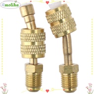MOLIHA 2pcs R410A Adapter, 5/16 inches SAE Female Mini Split Adapter, 45 Degree Angled 1/4 inches Ye