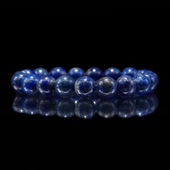 EW--5A Natural Old Mine Lapis Lazuli Bracelet Art Retro Men Women Blue Stone Round Bead Chain