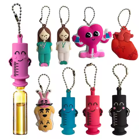 Ampoule Bottle Opener Keychain Syringe-Shaped Cutter Nurse Doctor Ampoule Bottle Opener Aid Medicati